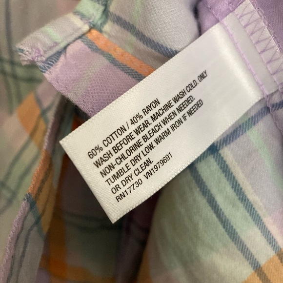 Cat & Jack | NWT Girls Plaid Button Down Long Sleeve Shirt - Picture 5 of 5